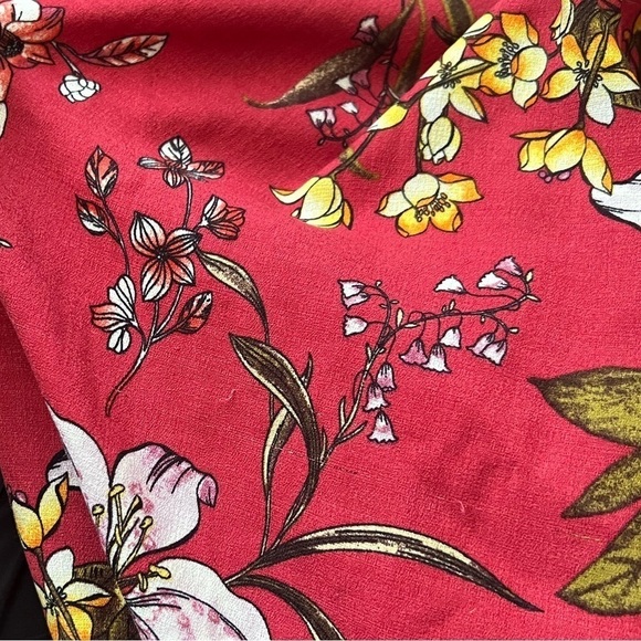 Xhilaration Red Floral Cropped Wide Leg Square Neck Jumpsuit Medium - Picture 11 of 13